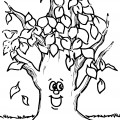 Деревце с листочками - раскраска №12308