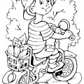 Мальчик на велосипеде - раскраска №14156