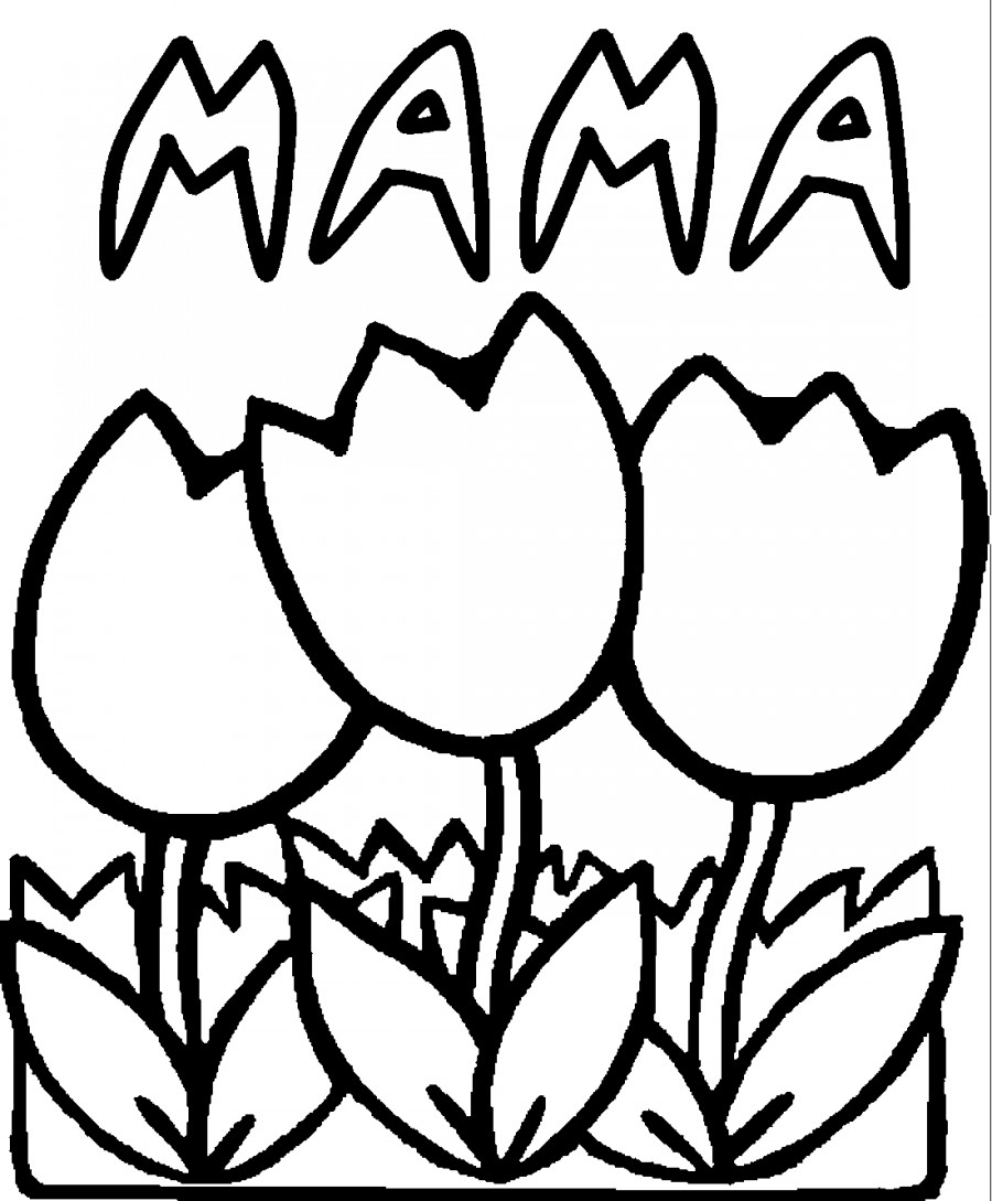 Тюльпаны для мамы - раскраска №12053