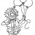 Клоун с шариками - раскраска №11454