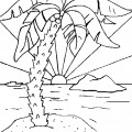Высокая пальма - раскраска №11209