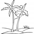 Пальмы в пустыне - раскраска №11385