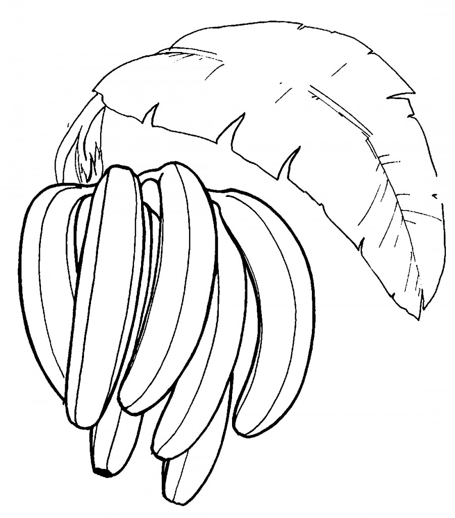 Гроздь бананов - раскраска №5956