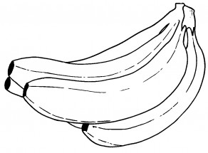 Несколько бананов - раскраска					№4129