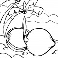 Кокос под пальмой - раскраска №5323