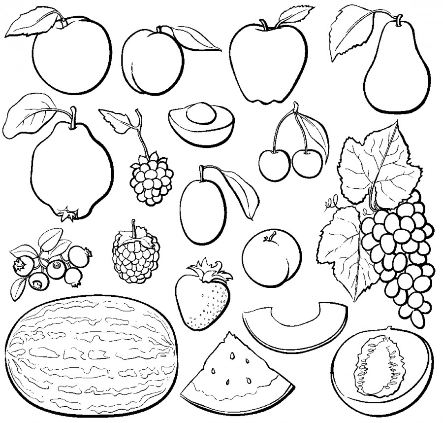 Много красивых фруктов - раскраска №12681