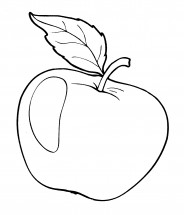 Блестящее яблоко - раскраска					№3735