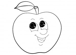 Человечек яблоко - раскраска					№13822