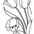 Три тюльпана - раскраска №12819