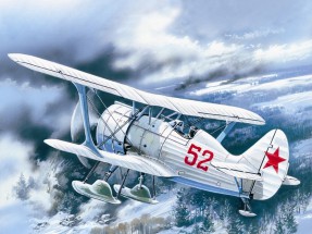 самолет над зимним лесом - картинка					№13773