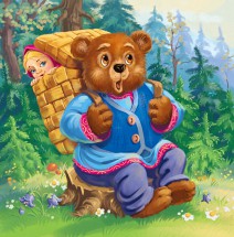 Медведь с машей на пеньке - картинка					№5343