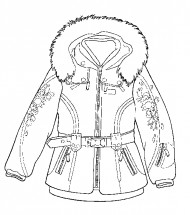 Женская куртка - раскраска					№8022