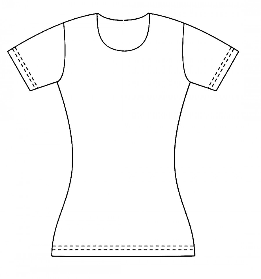 Женская футболка - раскраска №8557
