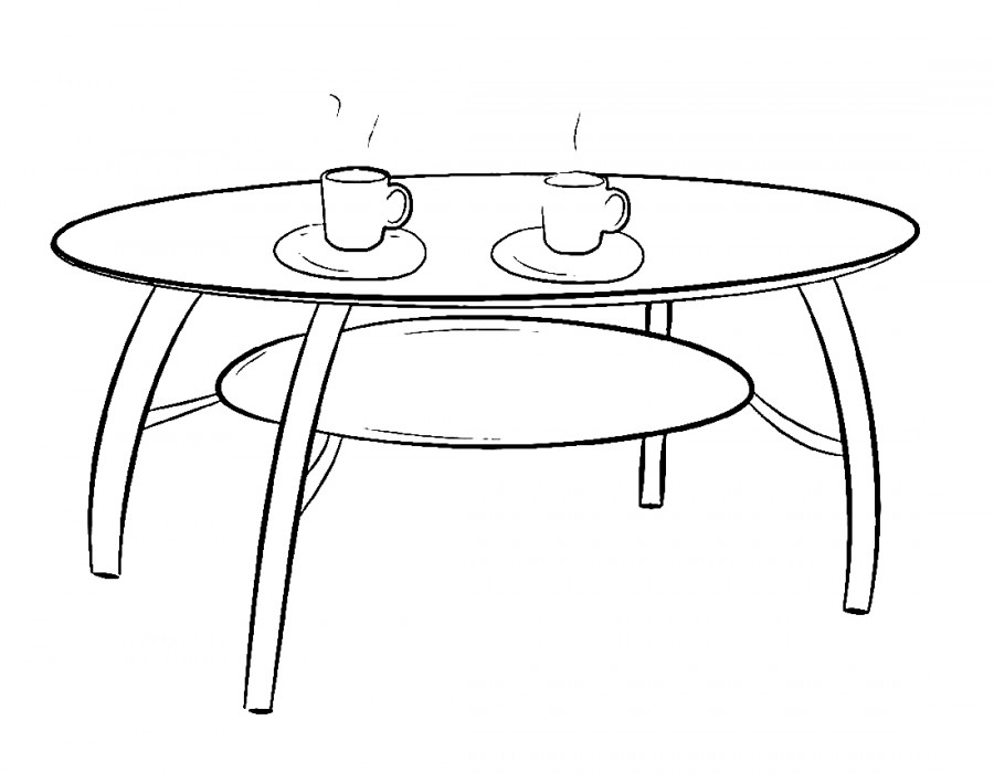 Кофейный столик - раскраска №14214