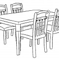 Обеденный стол - раскраска №5351