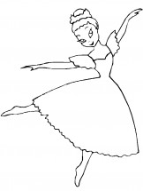 Балерина босиком - раскраска					№11620