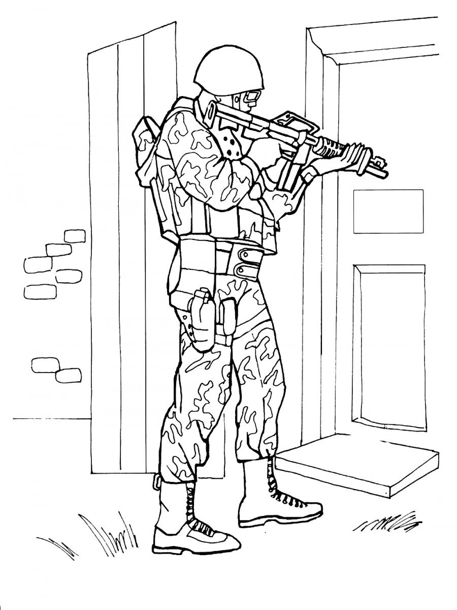 Военный при операции - раскраска №10871