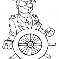Капитан за штурвалом - раскраска №6659