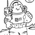 Космонавт на Луне - раскраска №9398