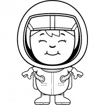 Юный космонавт - раскраска					№12289