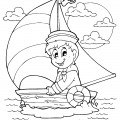Юный моряк - раскраска №12281