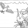 Охотник и утка - раскраска №11405