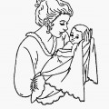 Мама и маленький ребенок - раскраска №12793