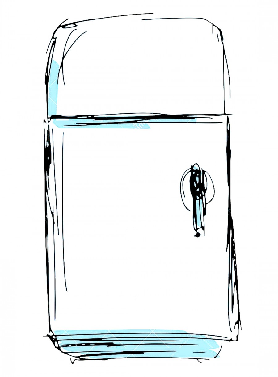 Рисунок старого холодильника - картинка №11256