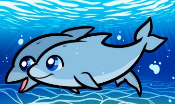 Пара дельффинов - картинка					№12011