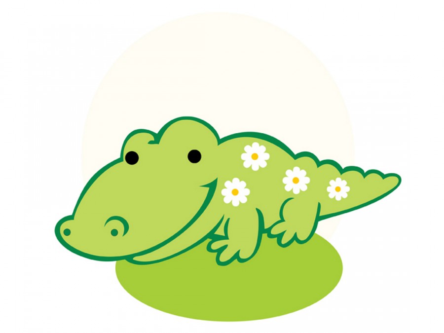 Крокодил в цветочках - картинка №11219
