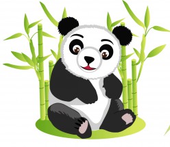 Панда в тростнике - картинка					№14219