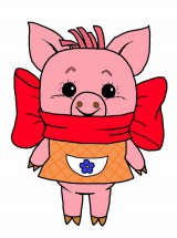 Свинка в шарфике - картинка					№11305