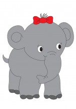 Слон с бантиком - картинка					№13539