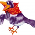 Фиолетовая ворона в красном платке - картинка №12753