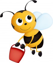 Пчела с красным ведром - картинка					№10341