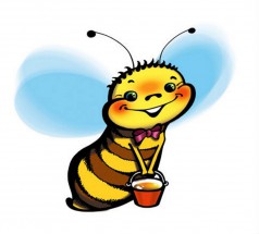 Щекастая пчела с полным ведром меда - картинка					№8623