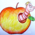 Червяк в яблоке надел варежки - картинка №10147