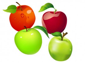 Много разноцветных яблок - картинка					№11306