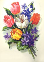Букетик тюльпанов - картинка					№11594