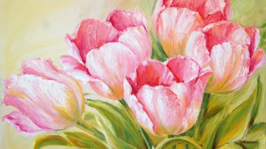 Бутоны розовых тюльпанов - картинка					№14010
