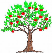 Яблоня с красными яблоками - картинка					№12942