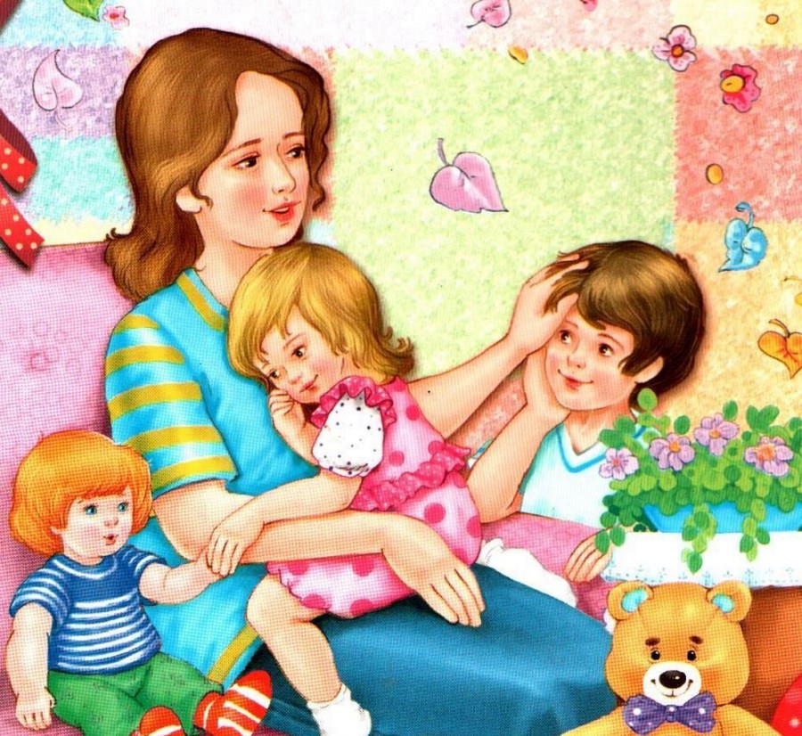 Мама в окружении детишек - картинка №11230
