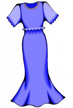 Женское синее платье - картинка					№13704