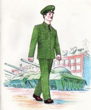 Импозантный военный с усами - картинка					№13432