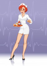 Длинноногая медсестра в мини - картинка					№8460