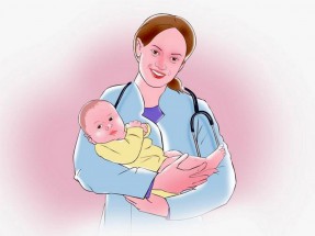Медсестра с младенцем - картинка					№9910