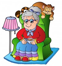 Бабушка пьет чай - картинка					№12489