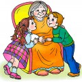 Мальчик и девочка с бабушкой - картинка №9932