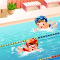 Дети плавают в бассейне - картинка №12596