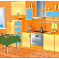 Кухня в оранжевой гамме - картинка №10693